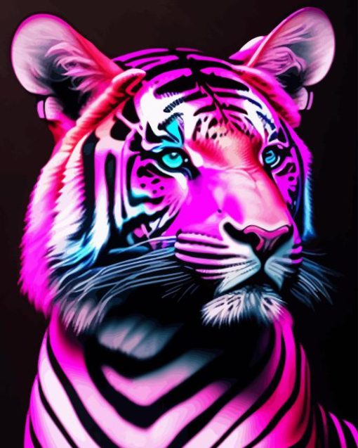 Pink Tiger Diamond Painting