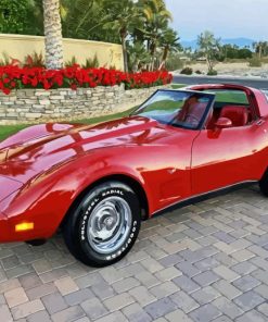 Red 79 Corvette Diamond Painting