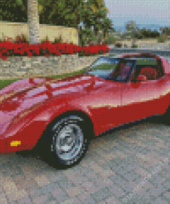 Red 79 Corvette Diamond Painting