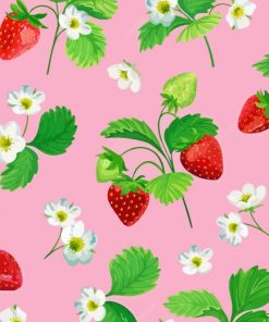 Strawberry With Flowers Diamond Painting