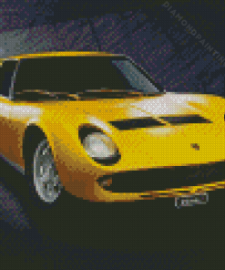 Yellow Lamborghini Diamond Painting