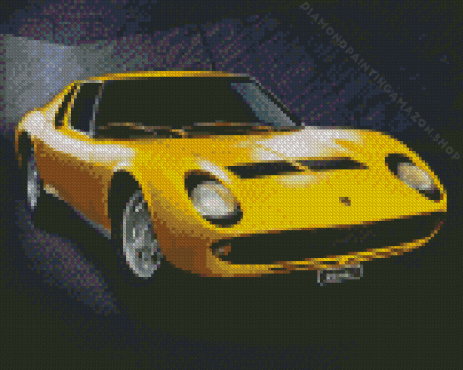 Yellow Lamborghini Diamond Painting