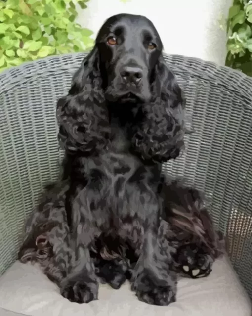 Spaniel On Chair Diamond Painting