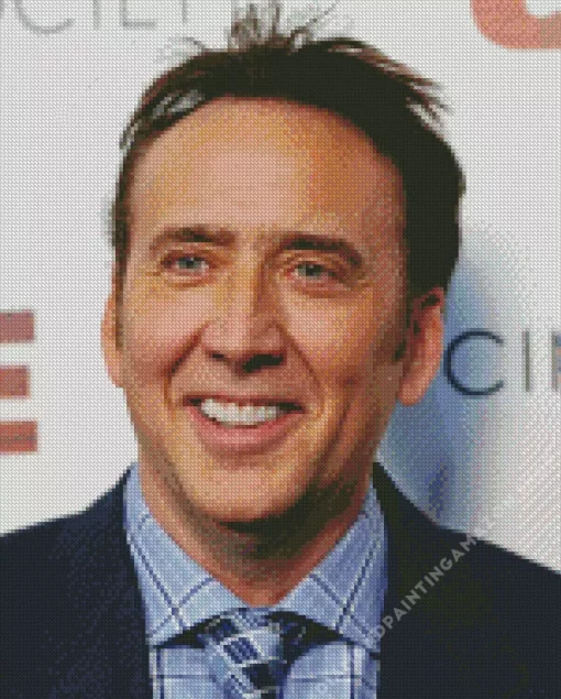 Smiling Nicolas Cage Diamond Painting