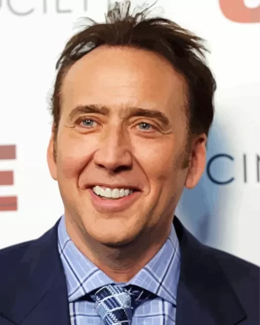 Smiling Nicolas Cage Diamond Painting