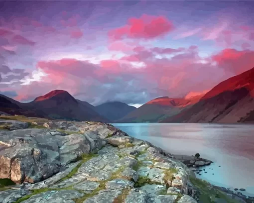 Sunset Wast Water Diamond Painting