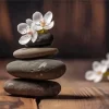 Flowers On Zen Stones Diamond Painting