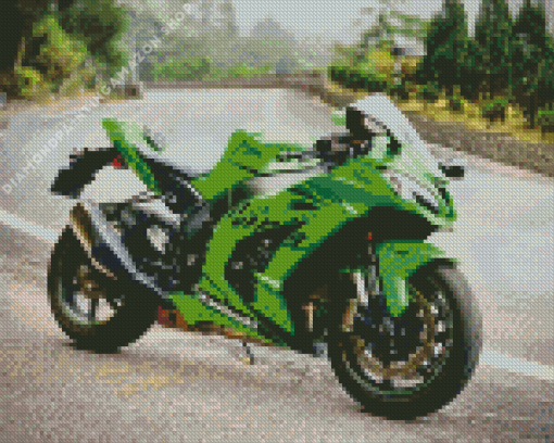 Kawasaki Motorcycle Diamond Painting