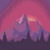 Purple Mountain Diamond Painting