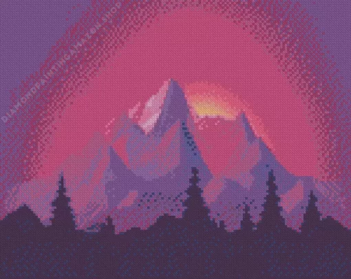 Purple Mountain Diamond Painting