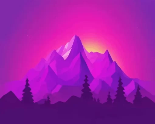 Purple Mountain Diamond Painting