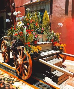 Wooden Cart Diamond Painting