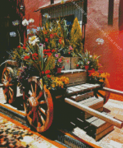 Wooden Cart Diamond Painting