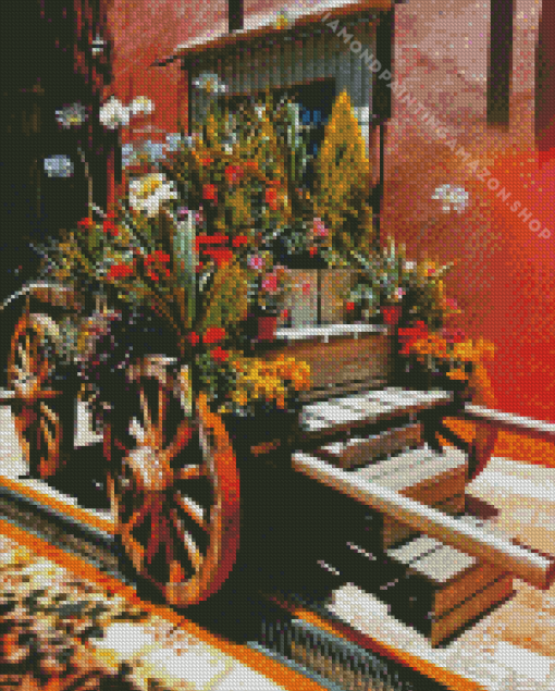 Wooden Cart Diamond Painting