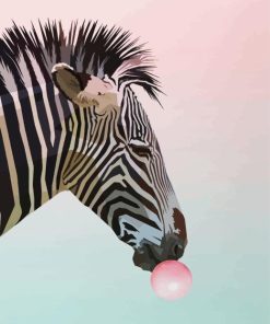 Zebra Blowing Bubble Diamond Painting