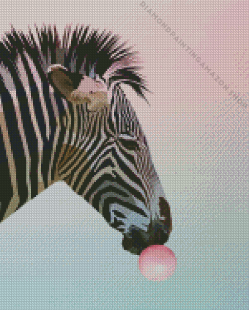 Zebra Blowing Bubble Diamond Painting