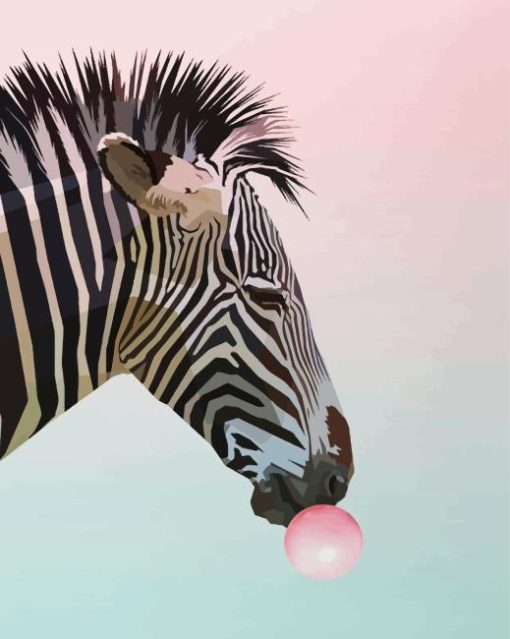 Zebra Blowing Bubble Diamond Painting