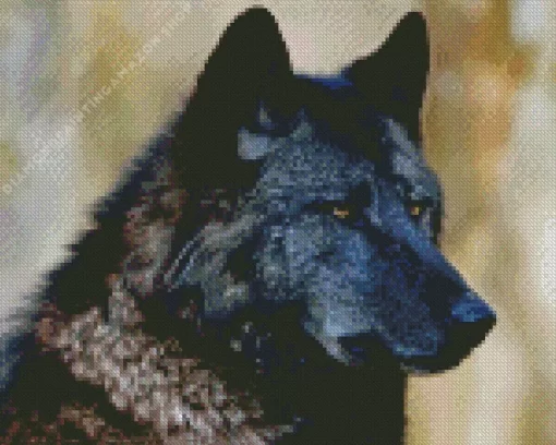 Black Wolf Diamond Painting