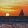 Boat In Sunset Diamond Painting