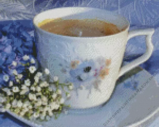 Coffee And Flowers Diamond Painting