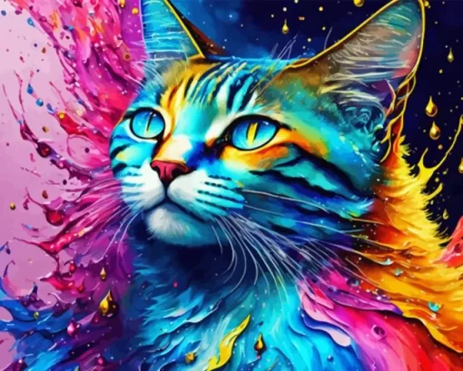 Colourful Cat Diamond Painting