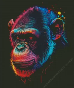 Neon Chimpanzee Diamond Painting