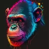 Neon Chimpanzee Diamond Painting