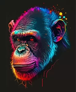 Neon Chimpanzee Diamond Painting