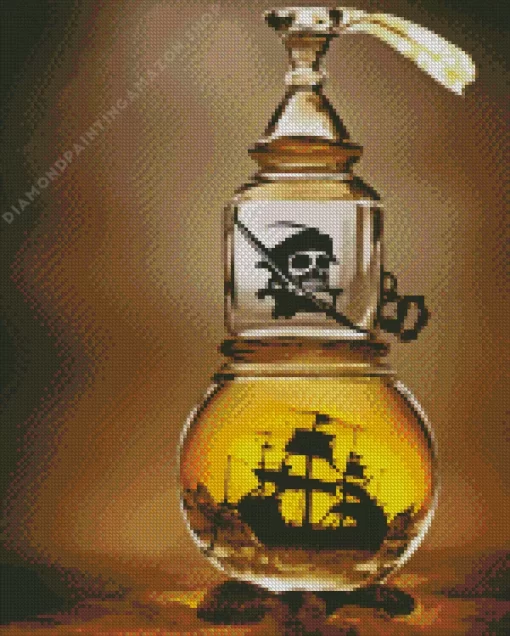 Pirate Ship Bottle Diamond Painting