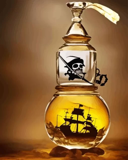 Pirate Ship Bottle Diamond Painting