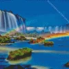 Rainbow Iguazu Falls Diamond Painting