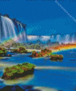 Rainbow Iguazu Falls Diamond Painting