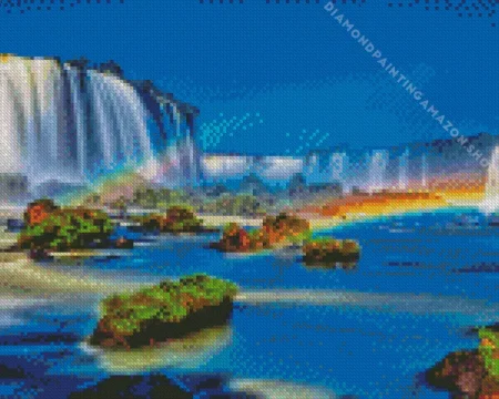 Rainbow Iguazu Falls Diamond Painting