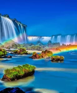 Rainbow Iguazu Falls Diamond Painting