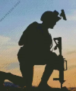 Soldier Kneeling Diamond Painting