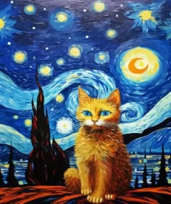 Starry Cat Diamond Painting