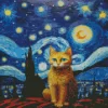 Starry Cat Diamond Painting