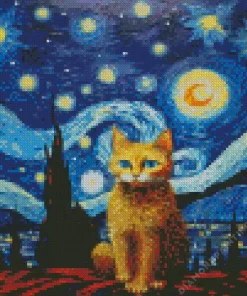 Starry Cat Diamond Painting