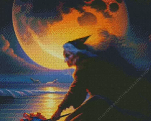 Witch And Moon Diamond Painting