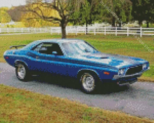 Blue 1974 Challenger Diamond Painting