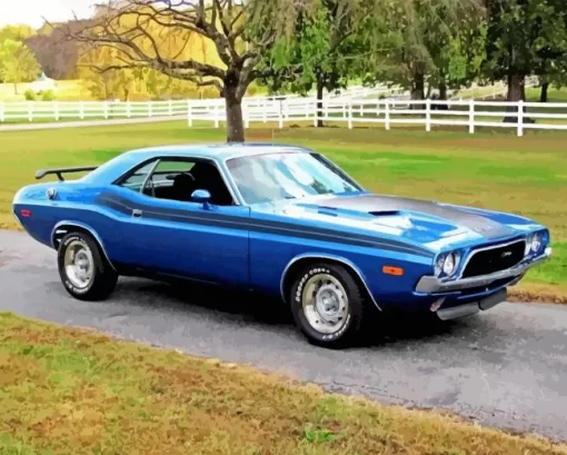 Blue 1974 Challenger Diamond Painting