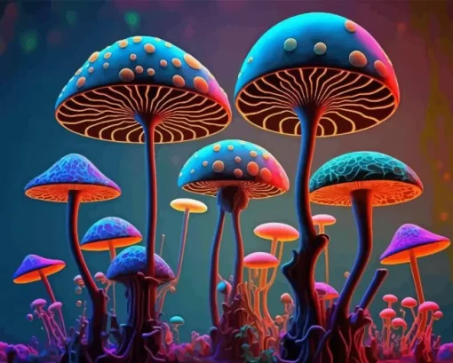 Colorful Mushroom Diamond Painting