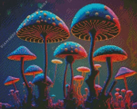 Colorful Mushroom Diamond Painting