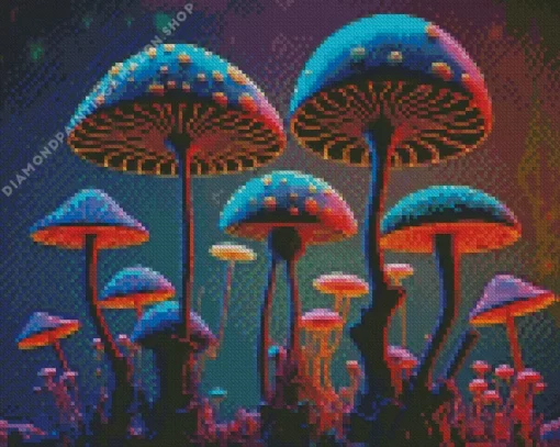 Colorful Mushroom Diamond Painting