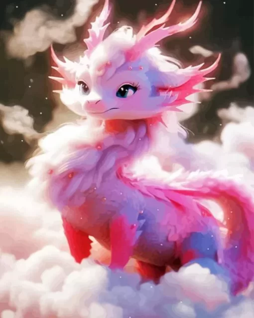 Cute Pink Dragon Diamond Painting