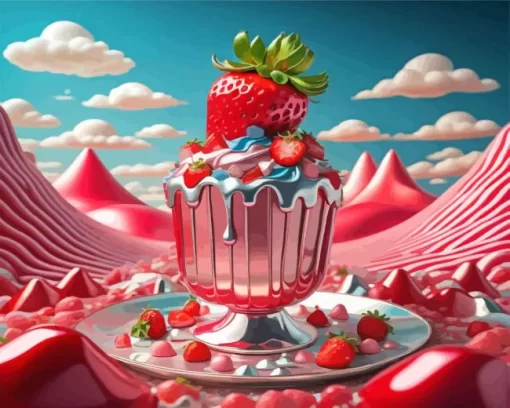 Strawberries And Cream Diamond Painting