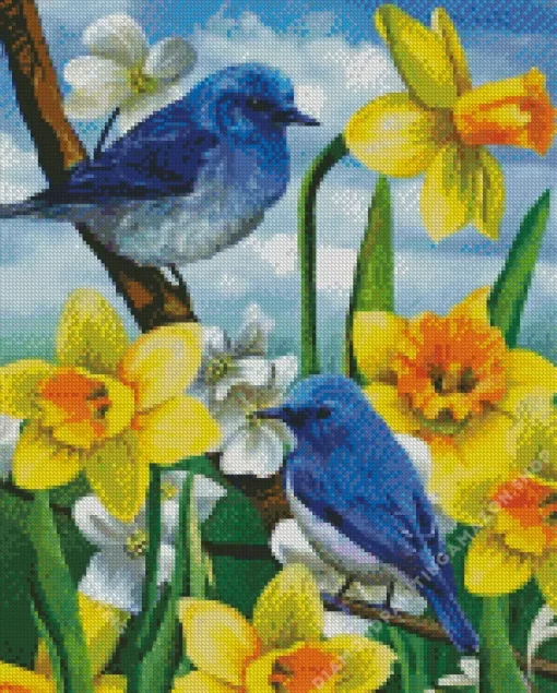 Blue Birds Diamond Painting