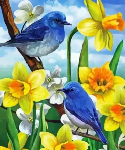 Blue Birds Diamond Painting