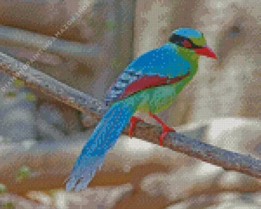 Common Green Magpie Diamond Painting