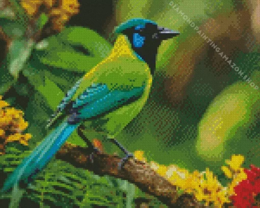 Green Jay Diamond Painting